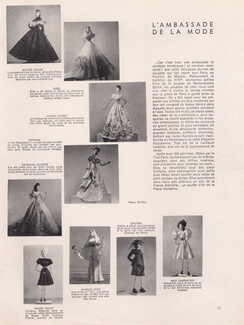 Théâtre de la Mode 1945 Dolls, L'Ambassade de la Mode, Le Décor des Graces, Bonabel, Cocteau..., 2 pages