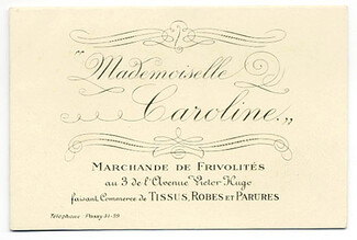 Caroline (Couture) 1930s Invitation Card, Leaflet, Pierre Brissaud