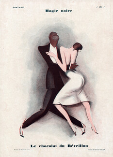 Paul Colin 1928 Le Chocolat du Réveillon (The New Year's Eve Chocolate) Tango Dancers