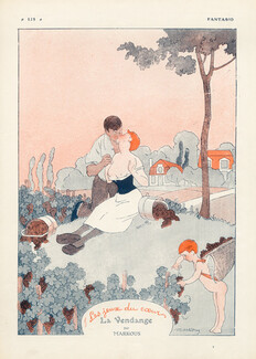 Markous 1908 Les Jeux de Coeur, La Vendange, Lover, Kiss