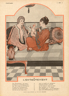 Marcel Poncin 1917 L'Envoûtement, Elegant Parisienne at home