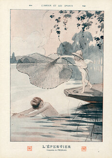 René Prejelan 1914 l'Amour et les Sports, L'épervier...Bathing Beauty, Angel