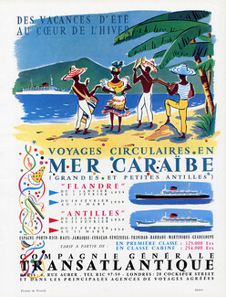 Compagnie Générale Transatlantique 1958 Mer Caraïbe, Flandre, Antilles