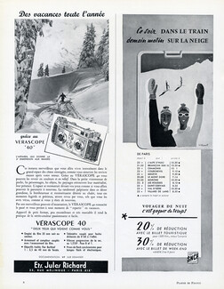SNCF 1955 Winter sports, Ski, Bernard Villemot