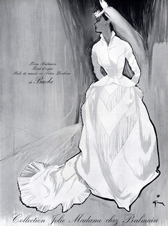 Pierre Balmain 1952 René Gruau, Wedding Dress