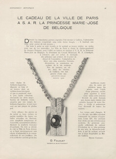 Le Cadeau de la Ville de Paris..., 1930 - Georges Fouquet Chaine-Pendentif, Saphir Cabochon, for Princesse Marie-Josée de Belgique, Text by Henri Clouzot