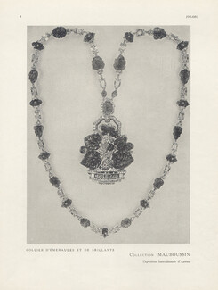 Mauboussin (High Jewelry) 1930 Emerald Necklace, Exposition d'Anvers