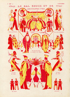 Armand Vallée 1914 Le Bal Rouge et Or, Couleur de la Politique...Disguise Costume