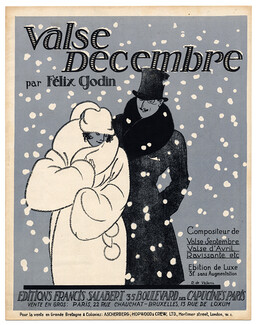 Roger De Valerio 1911 Valse Décembre par Félix Godin, Music Score, 8 pages