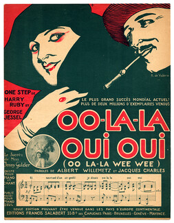 De Valerio 1919 Oo-La-La Oui Oui, Jenny Golder, Ruby & Jessel, One Step Music Score
