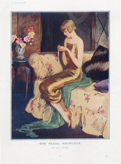 Lewis Baumer 1925 The Pearl Necklace, Elegant