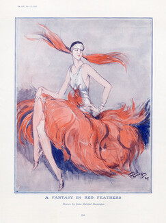 Jean-Gabriel Domergue 1925 A Fantasy in Red Feathers