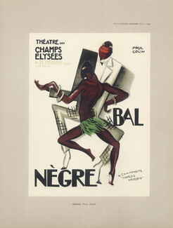 Paul Colin 1930 Affiche Théatre des Champs Elysées, Bal Nègre, Black Dancers