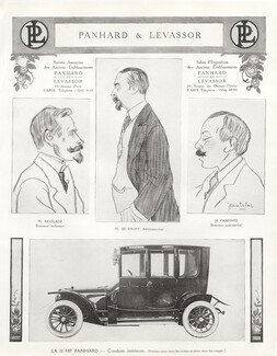 Panhard & Levassor (Cars) 1913 M. Rigolage, M. de Kniff, M. Panhard Portraits, Jean Dulac