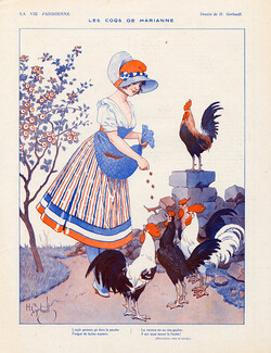 Henry Gerbault 1916 Les Coqs de Marianne, Roosters