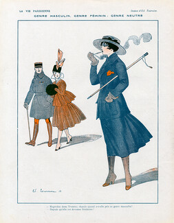 Edouard Touraine 1916 Woman Dressed as Men. Feminist