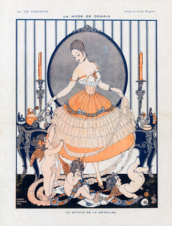 Gerda Wegener 1916 "La mode de demain" Crinoline, Fitting