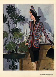 Alix-Marcelle Tizeau 1943 Yves Gueden Fashion Illustration