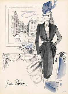 Jean Patou 1944 René Gruau Fashion Illustration