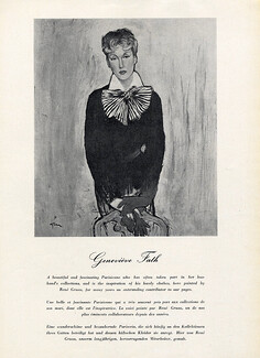 René Gruau 1952 Portrait of Geneviève Fath
