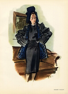 Robert Piguet 1943 Delfau Fashion Illustration