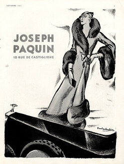 Paquin 1931 Fashion Coat Art Deco, Paul Valentin