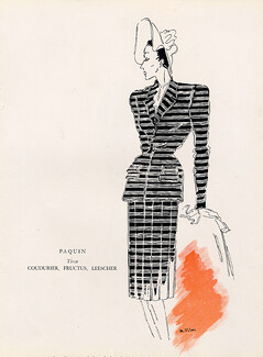 Paquin 1948 Fashion Illustration