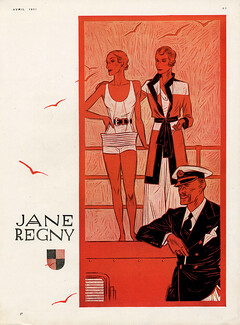Jane Regny 1931 Ernst Dryden, Swimwear, Sport Fashion, Sailor