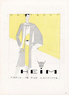 Jacques Heim 1929 Manteaux, 48 rue Laffitte