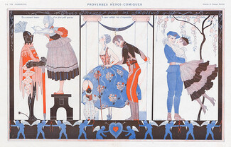 George Barbier 1916 Pictures for French Soldiers. Poilus