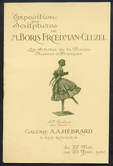 Boris Froedman-Cluzel Exposition de Sculptures 1910 Russian Dancers, Anna Pavlova, Vaslav Nijinsky..., 12 pages