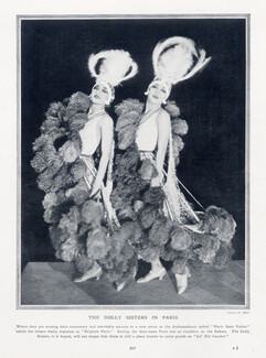 Dolly Sisters 1923 Feathers Costumes, Chorus Girl