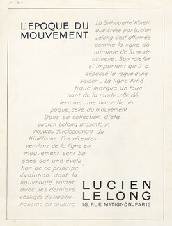 Lucien Lelong (Couture) 1926 La silhouette "Kinétique"