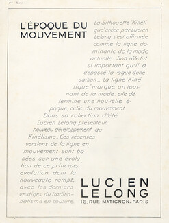 Lucien Lelong (Couture) 1926 La silhouette "Kinétique"