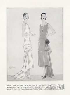 Louiseboulanger 1929 taffetas, velvet red, Evening Gown, Douglas Pollard