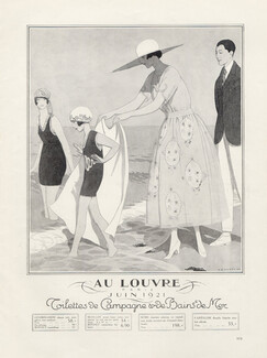 Au Louvre (Department Store) 1921 Swimwear, André Edouard Marty