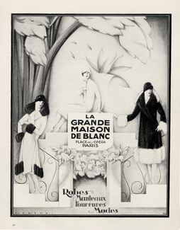La Grande Maison de Blanc (Department Store) 1925 Fabius Lorenzi, Fashion Illustration