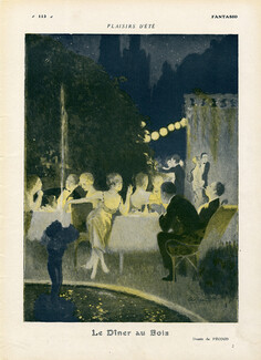 André Pécoud 1919 Romantic Dinner at the Bois de Boulogne