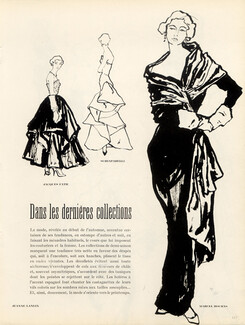 Fath, Schiaparelli, Rochas, Lafaurie, Piguet, Dessès, Lanvin, Rouff 1948 Durani, Evening Gown, 3 pages