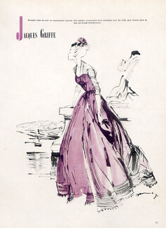Jacques Griffe (Couture) 1948 Jacques Demachy, Evening Gown