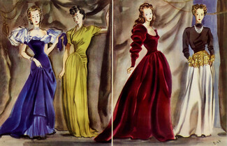 Robert Piguet, Mad Carpentier,Lucien Lelong, Paquin 1943 André Delfau, Evening Gown