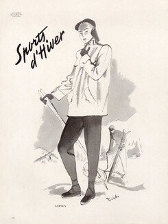 Carven (Couture) 1946 Sportwear, Skiing, André Delfau