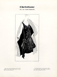 Christiane, 1926 - Christiane (Couture) Dartey, Evening Gown, Store, Text by Paul Gsell, 3 pages
