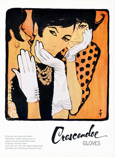 René Gruau 1960 Crescendoe (Gloves)