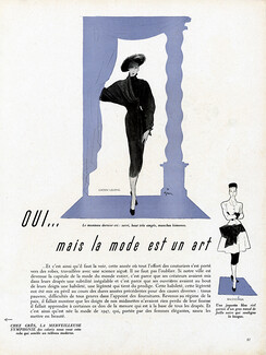 René Gruau 1946 Balenciaga, Lucien Lelong, Paquin