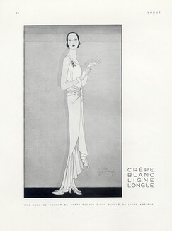 Premet 1929 Withe evening Gown, Douglas Pollard