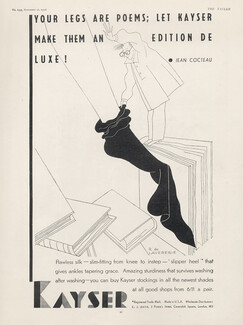 Kayser (Hosiery, Stockings) 1930 Text Jean Cocteau, Raymond de Lavererie