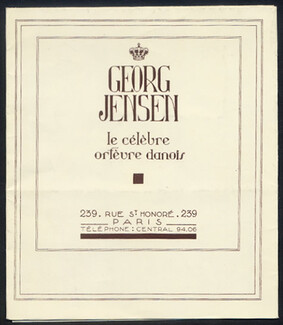 Georg Jensen (Danish Silversmith) 1910s Leaflet