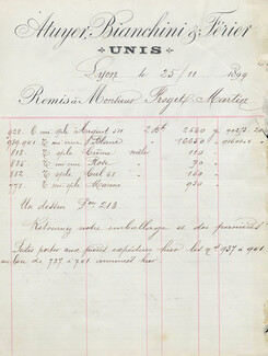 Atuyer, Bianchini & Férier 1899 Work Order to Froget Martin