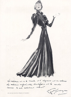 Jean-Gabriel Domergue 1936 Velvet, Fashion Illustration